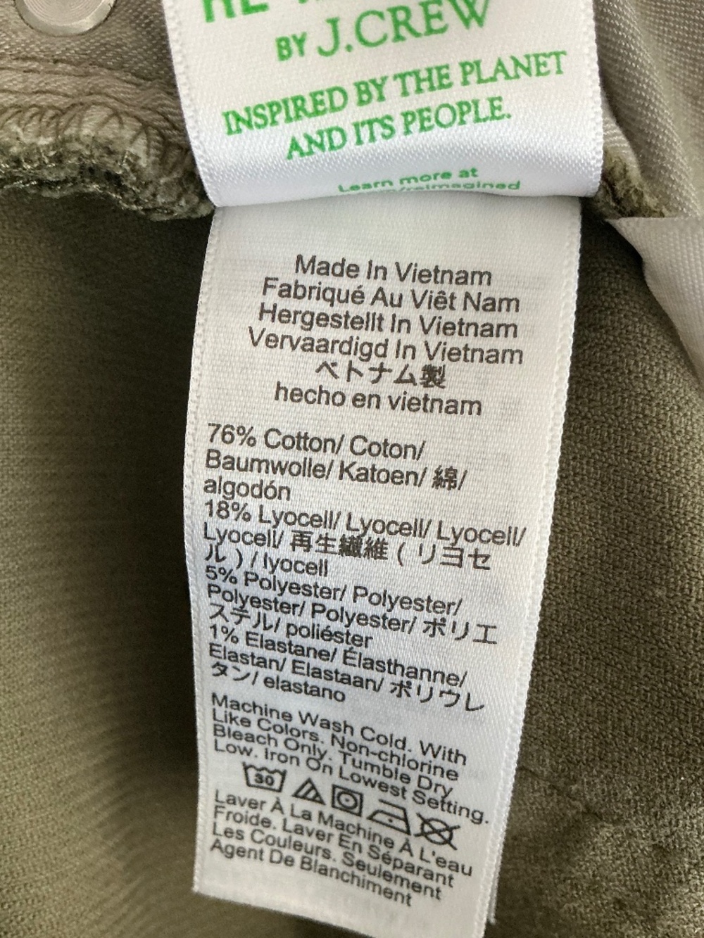J Crew Wide Leg Corduroy 5 Pocket Trouser Rich Olive Green NWT SZ 26 - Picture 8 of 8